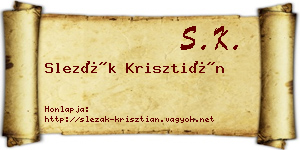 Slezák Krisztián névjegykártya